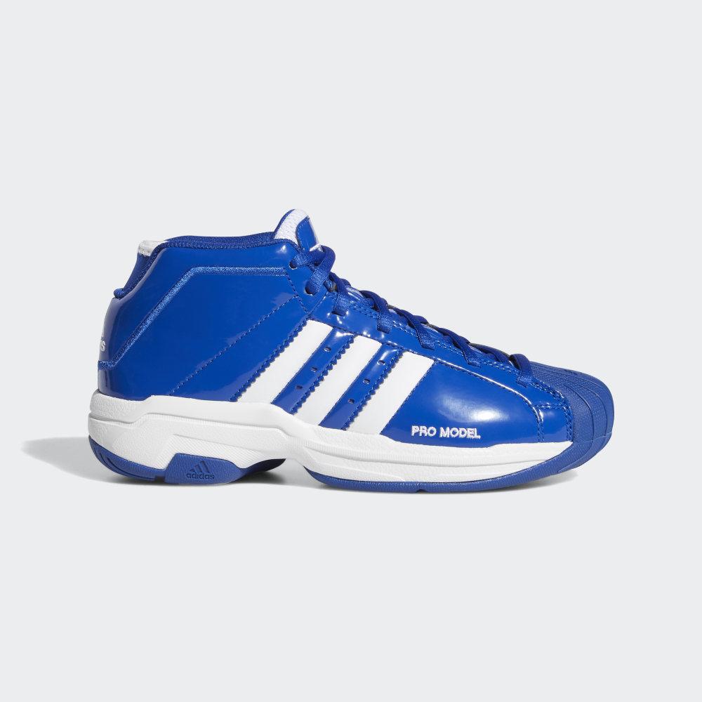 Adidasi Baschet Adidas Pro Model 2G Baieti Romania - Albastru Regal/Albi/Albastru Regal EG2157